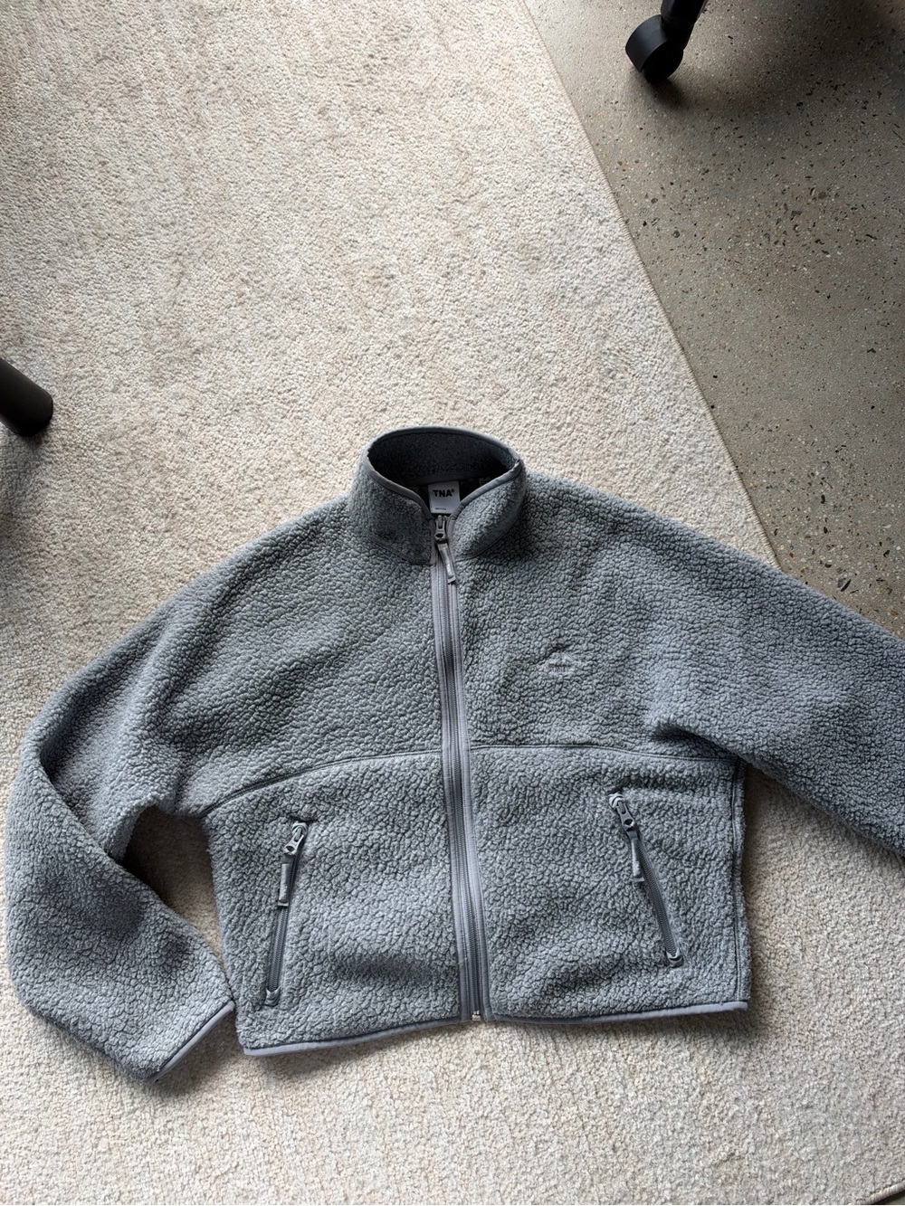 TNA Gray fleece Zip Jacket
